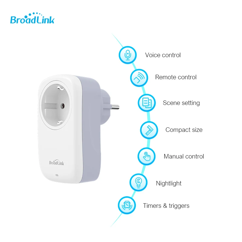 BroadLink SP4L умная штепсельная вилка Wi-Fi розетка 16А ЕС дистанционное управление