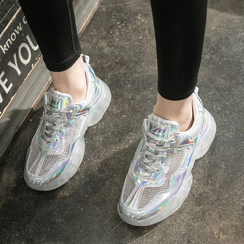 Puimentiua с украшением в виде кристаллов Блестящие Кроссовки Для женщин Прозрачные