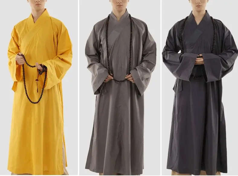 Унисекс 100% хлопок лето и весна zen lay robe shaolin monk кунг фу костюмы буддийский халат