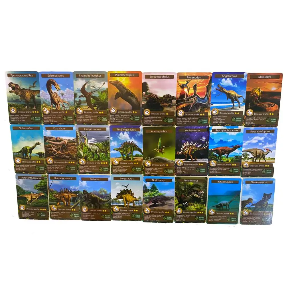 Disney-Juego de cartas de cognici&oacute;n de dinosaurio, tarjetas comerciales de batalla, Anime, &aacute;lbum de tarjetas, juguetes para ni&ntilde;os, regalos, 55 Uds., novedad de 2020-2