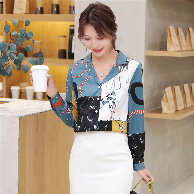 2021 женские топы шифоновая блузка рубашки и блузы офисные с длинным рукавом