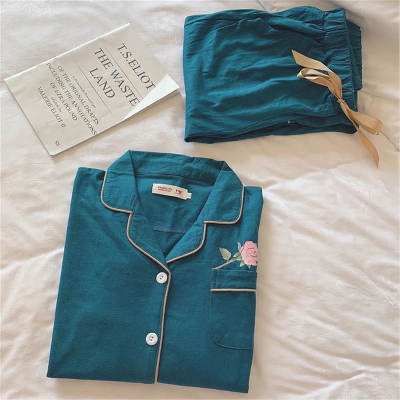 Новый стиль пижамы Женская с длинным рукавом корейская мода повседневная