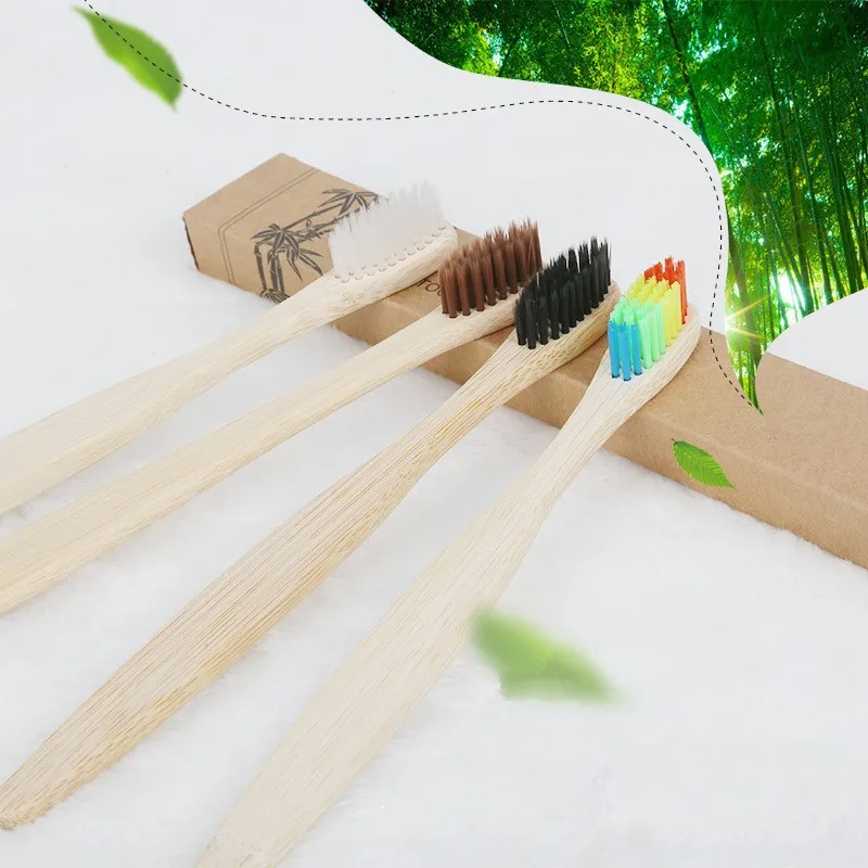 1 шт. зубная щетка с деревянной ручкой из бамбукового угля|Зубные щетки| |