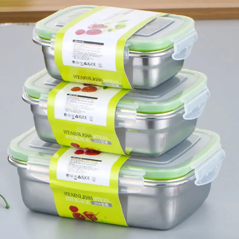 

2020 Новый Термоизолированный Ланч-бокс из нержавеющей стали Bento Контейнер для пикника для еды Crisper контейнер для хранения школы дома