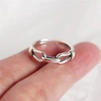 s925 silver color ring retro split ring personality style fashion charm female married engagement ladies jewelry