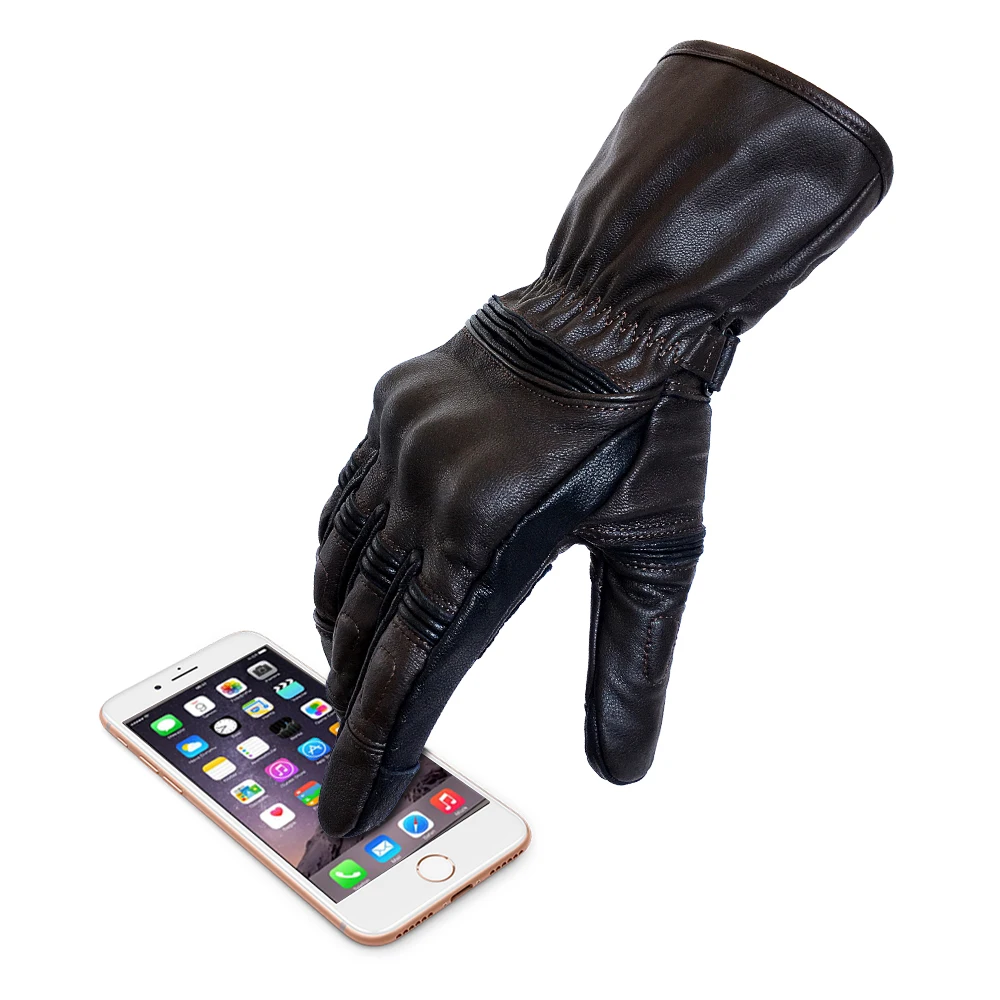 Мотоциклетные Перчатки из козьей кожи легкая с длинными манжетами для езды на