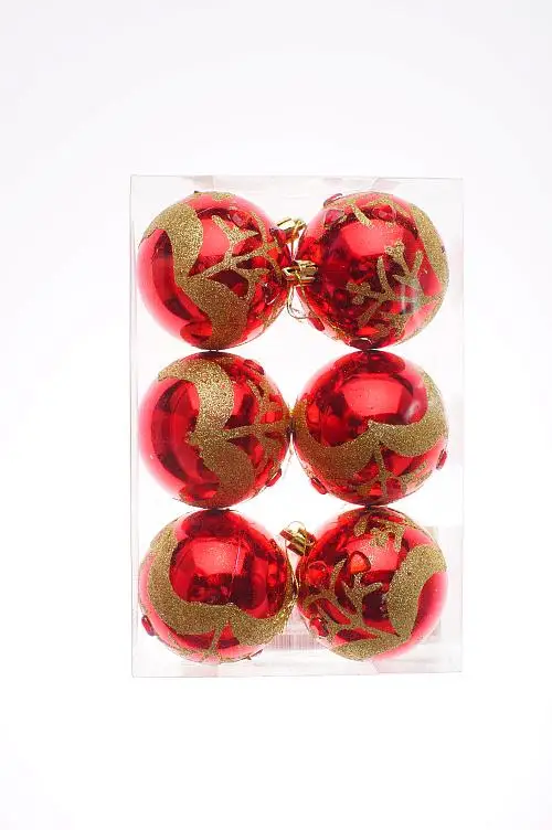 Christmas decoration tree balls diameter 8 cm Set 6 New Year 2022 for елочный ball toy toys | Дом и сад