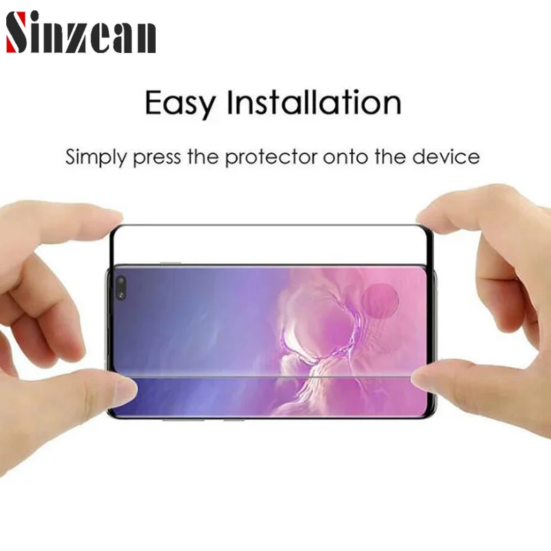 Изогнутое закаленное защитное стекло для экрана с отверстием пальца 50 шт./лот