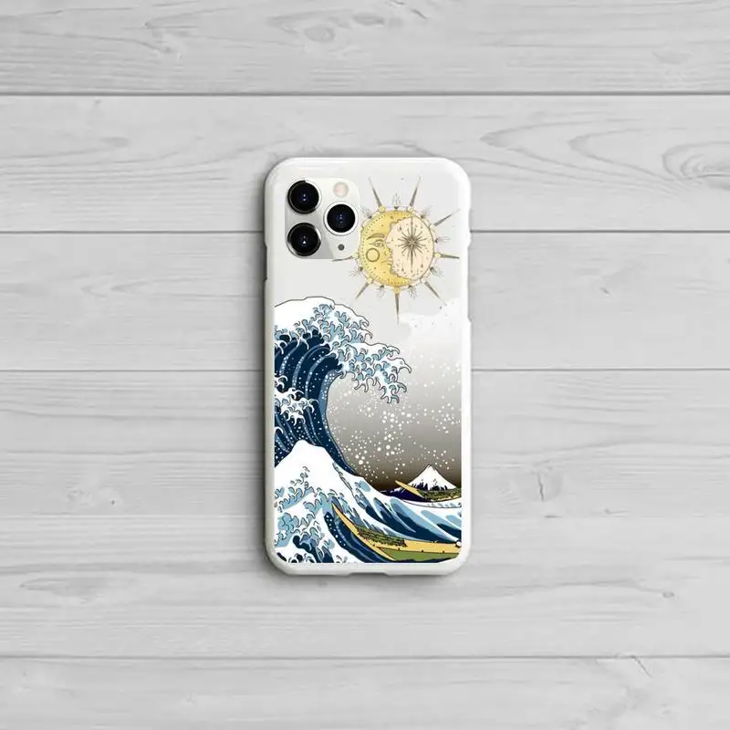 

Aesthetic vaporwave sea Phone Case Candy Color for iPhone 11 12 pro XS MAX 8 7 6 6S Plus X 5S SE 2020 XR