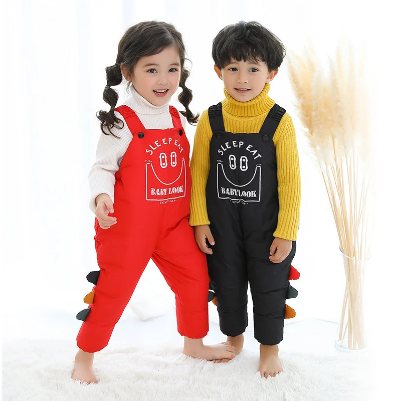 Осенне зимние детские комбинезоны для мальчиков от 1 до 5 лет теплые штаны милые