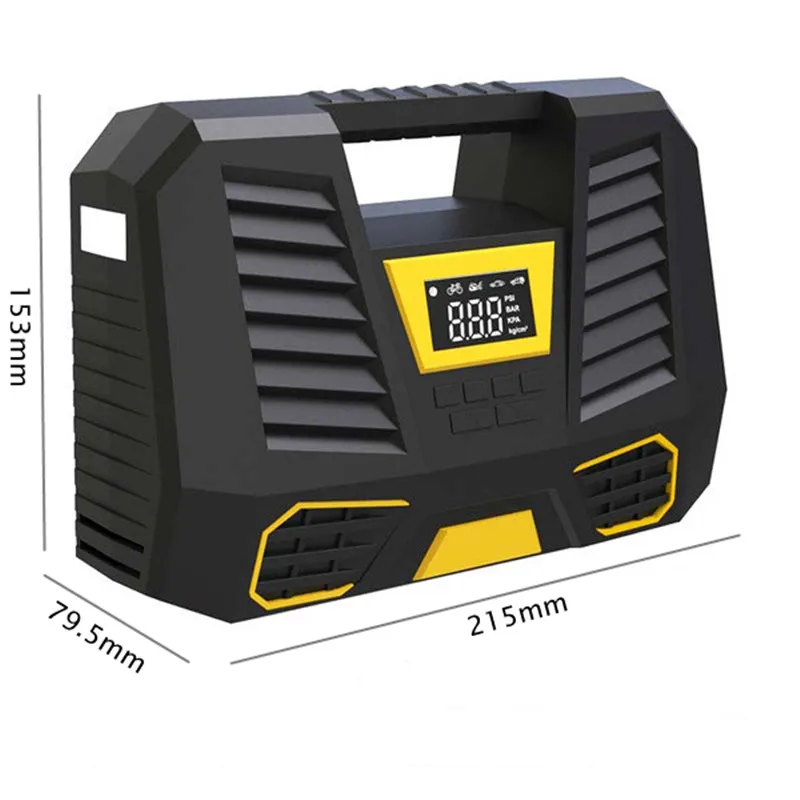 Автомобильный компрессор для шин проводной портативный воздушный с ЖК-дисплеем |