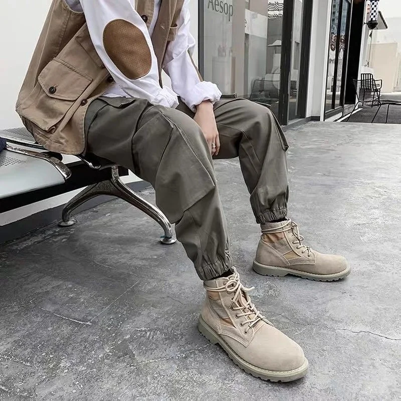 

Men Black Cargo Pants for Men Joggers Sweatwear Men's Cargo Trousers Male Khaki Japanese Streetwear Techwear Hip Hop 5XL