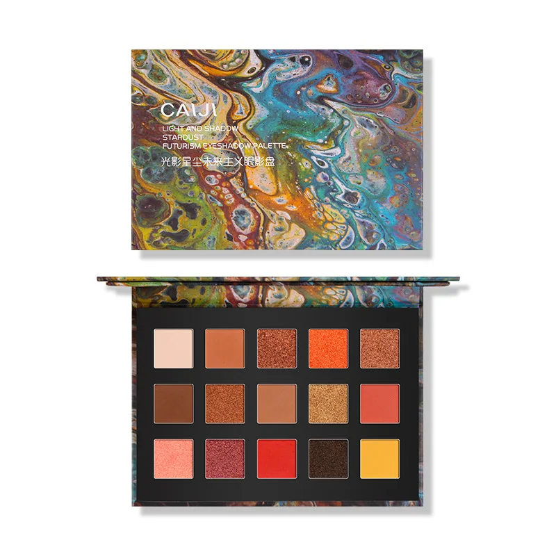 Палитра пигментированных теней для век 12 цветов блестящие матовые радужные