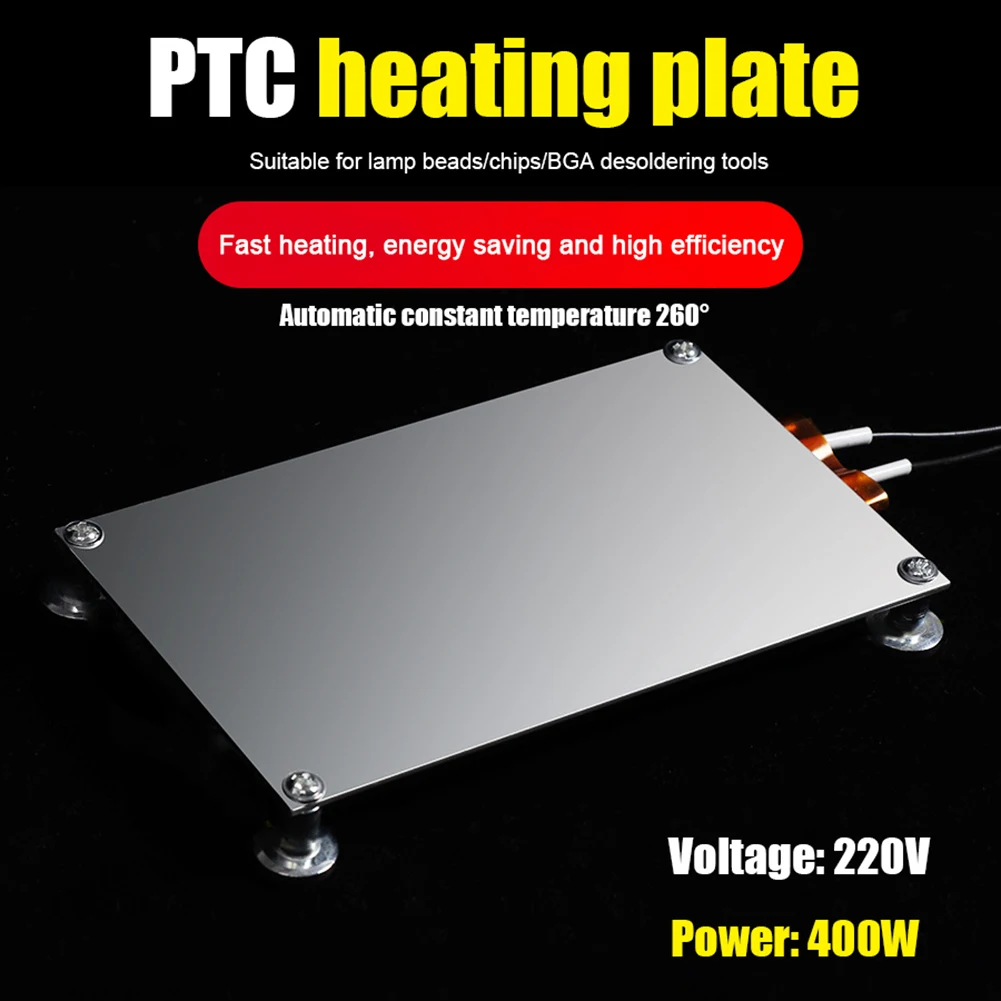 

400W PTC Heating Plate Chip Welding Station Demolition Board Tool BGA Soldering Ball Split Aluminum LED Remover Tool