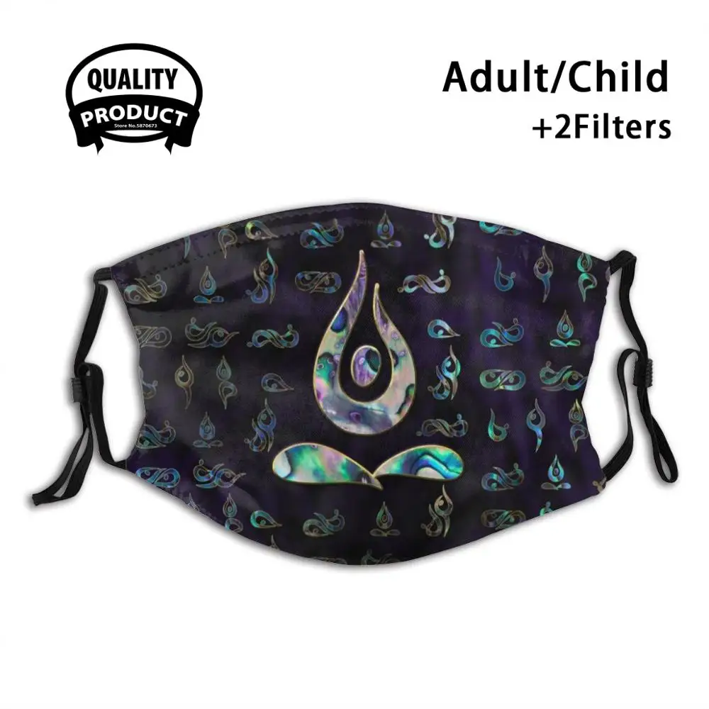 

Yoga Pose Symbol Golden Purple Abalone Pattern Reusable Mouth Mask Washable Filter Anti Dust Face Masks Yoga Pattern Abalone