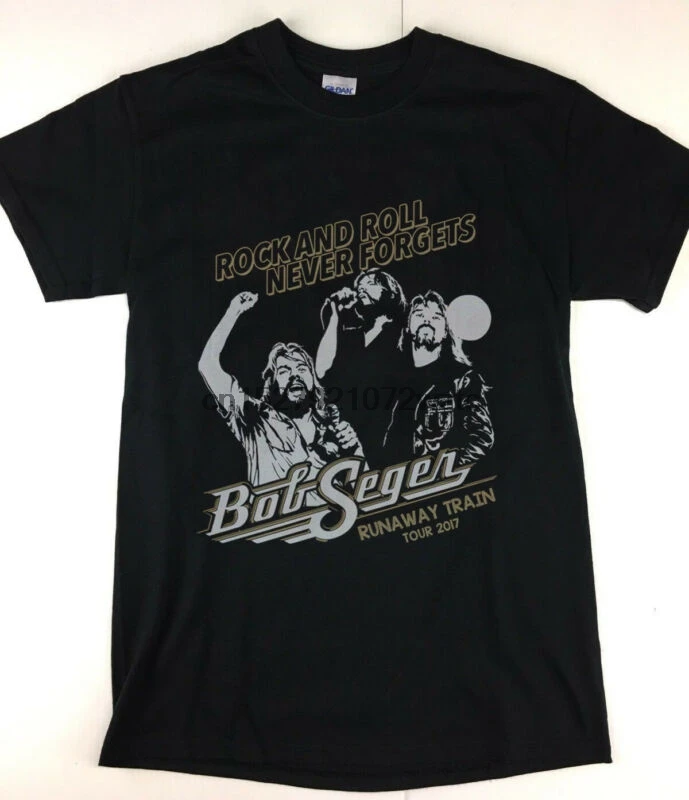 Футболка BOB SEGER TOUR DATES 2017 беглый Поезд Черный мужской S-3XL | Мужская одежда