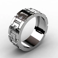 milangirl modyle cz stone hollow wedding ring for man new fashion man punk party jewelry