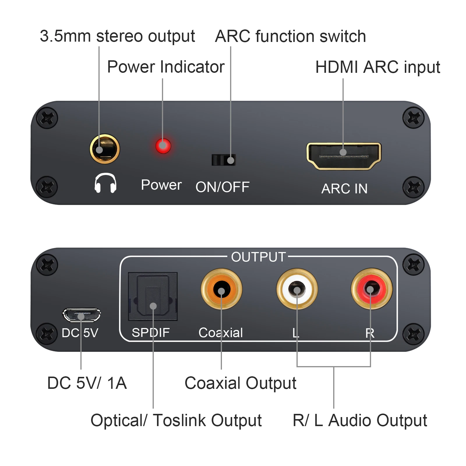 Аудиоадаптер LiNKFOR HDMI 192 кГц SPDIF коаксиальный RCA 3 5 мм | Электроника
