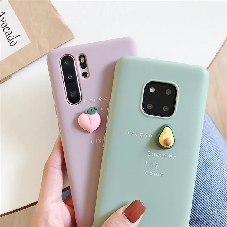 Мягкий термополиуретановый чехол для телефона с карамельным авокадо huawei P20 P30 Lite