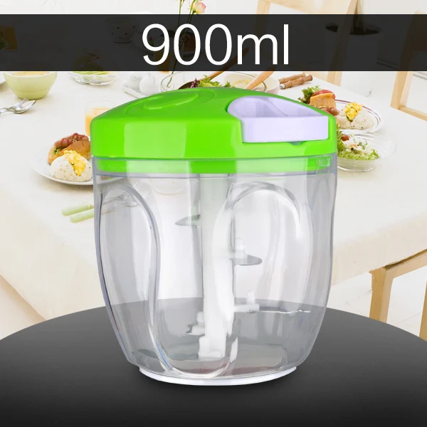 500ml-1.5L большой емкости Многофункциональный кухонный Ручной Кухонный кухонный комбайн Мясорубка измельчитель овощей измельчитель резак яйцо блендер - Цвет: 900ml Green