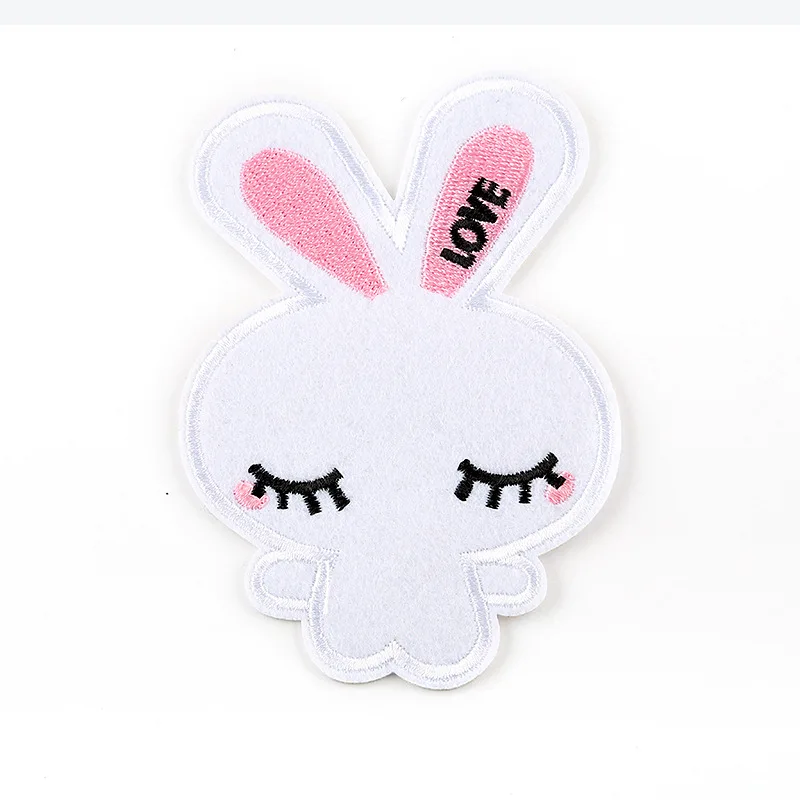 5 шт./партия вышитые тканевые наклейки нашивки с изображением кролика и животных