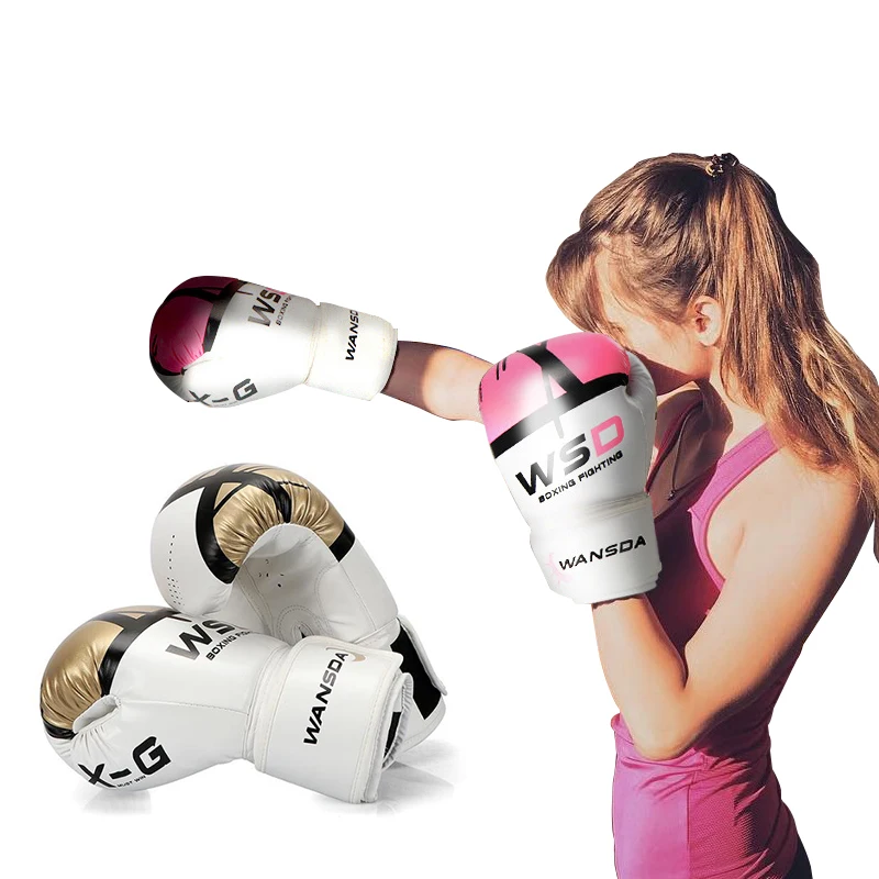 Kick Boxing Gloves For Men Women PU Karate Muay Thai Guantes De Boxeo Free Fight MMA Sanda Training Adults Kids Equipment