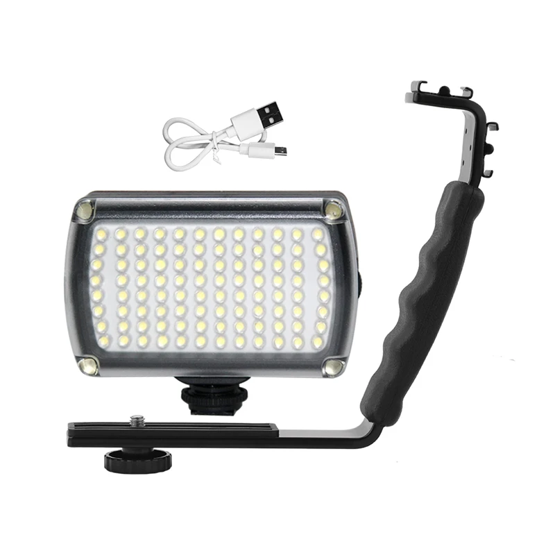 

96 LEDs Dimmable Video Lgiht with Handle Bracket for DJI Osmo Mobile 2 3/Zhiyun Smooth 4 Fill Light Photography