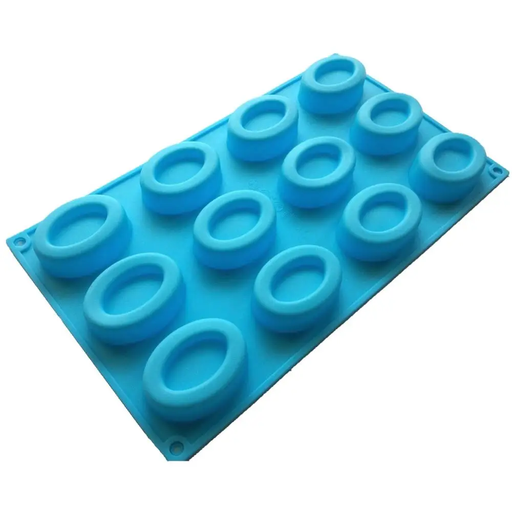 12 отверстий овальная силиконовая форма в виде пончика формы для шоколада желе