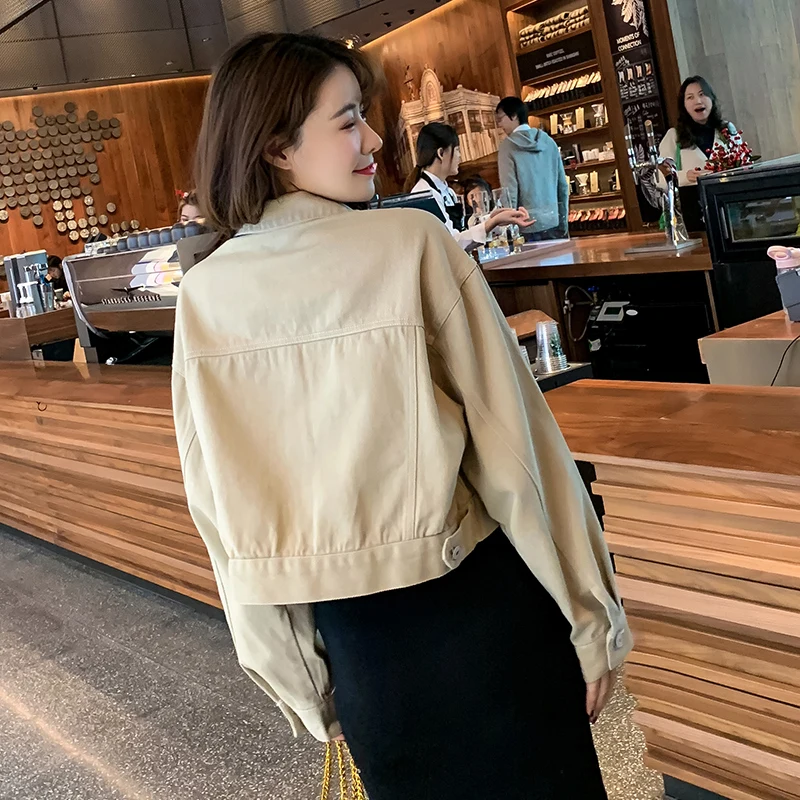 Женская джинсовая куртка с длинным рукавом 6 цветов | одежда