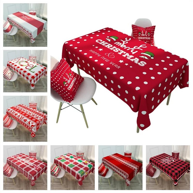 

Christmas Linen Tablecloth Rectangular Table Cloth Coffee for Living Room Table Cover Mat Furniture Home Decor Mantel Mesa Nappe