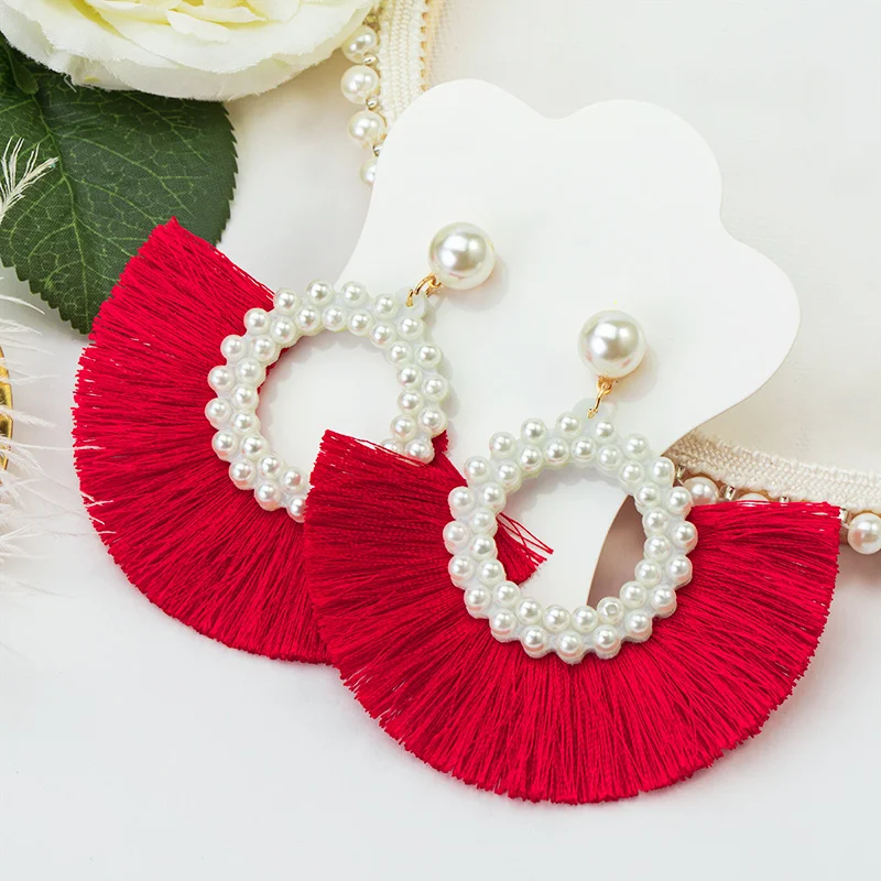 Женские серьги ZWC с красной или черной искусственной кожей для женщин богемная