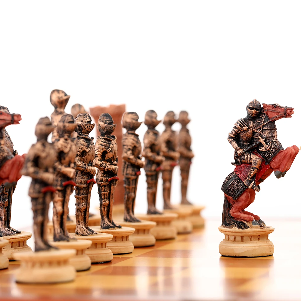 Шахматы средневековый рыцарь Тема борьбы Роскошные знаменитые настольные игры