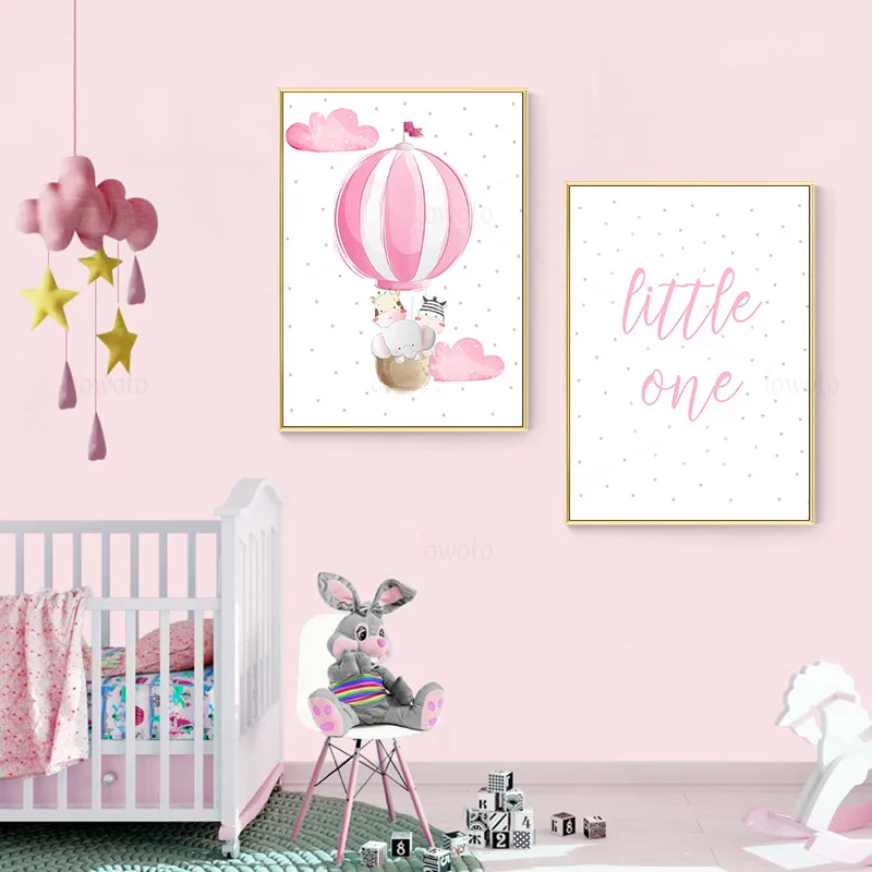 Настенная картина для детской комнаты розовый мультяшный постер с изображением