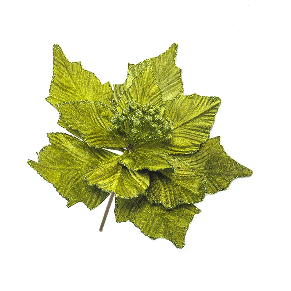 Новые искусственные рождественские цветы большие для украшения новогодней елки