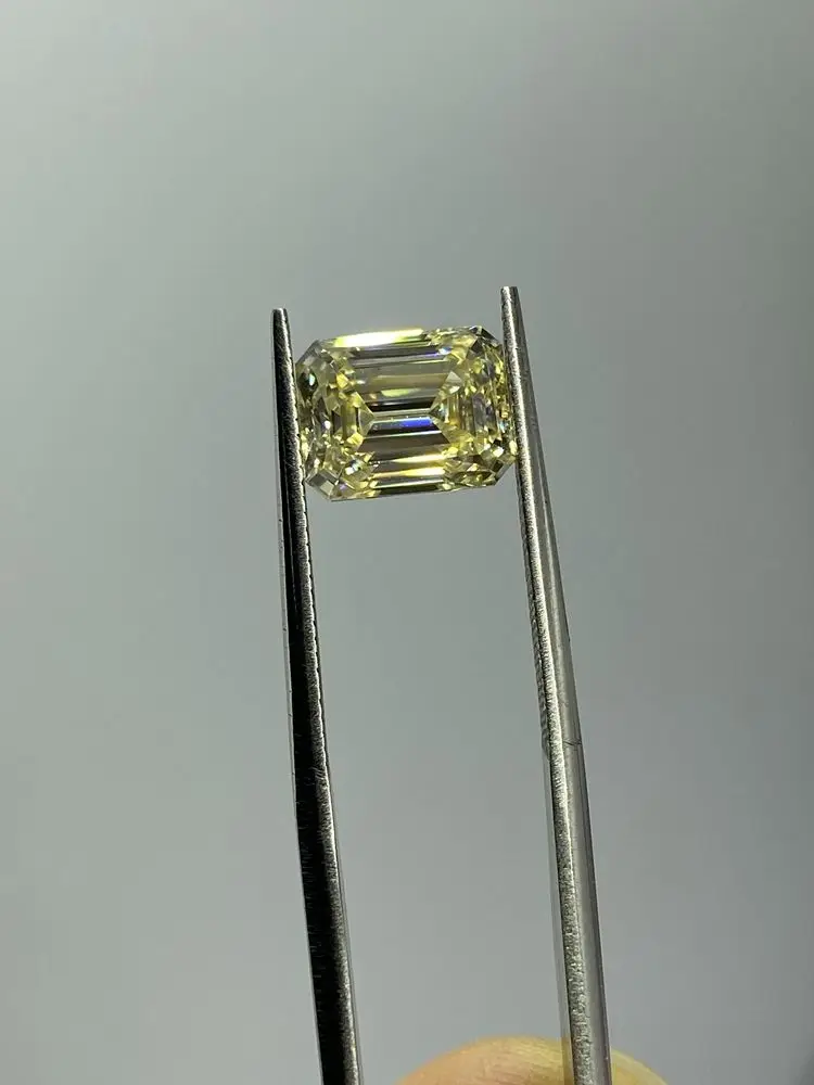 

Meisidian 10*12 MM 6 Carats VVS Emerald Cut Gemstone GRA Yellow Lab Grown Moissanite Diamonds