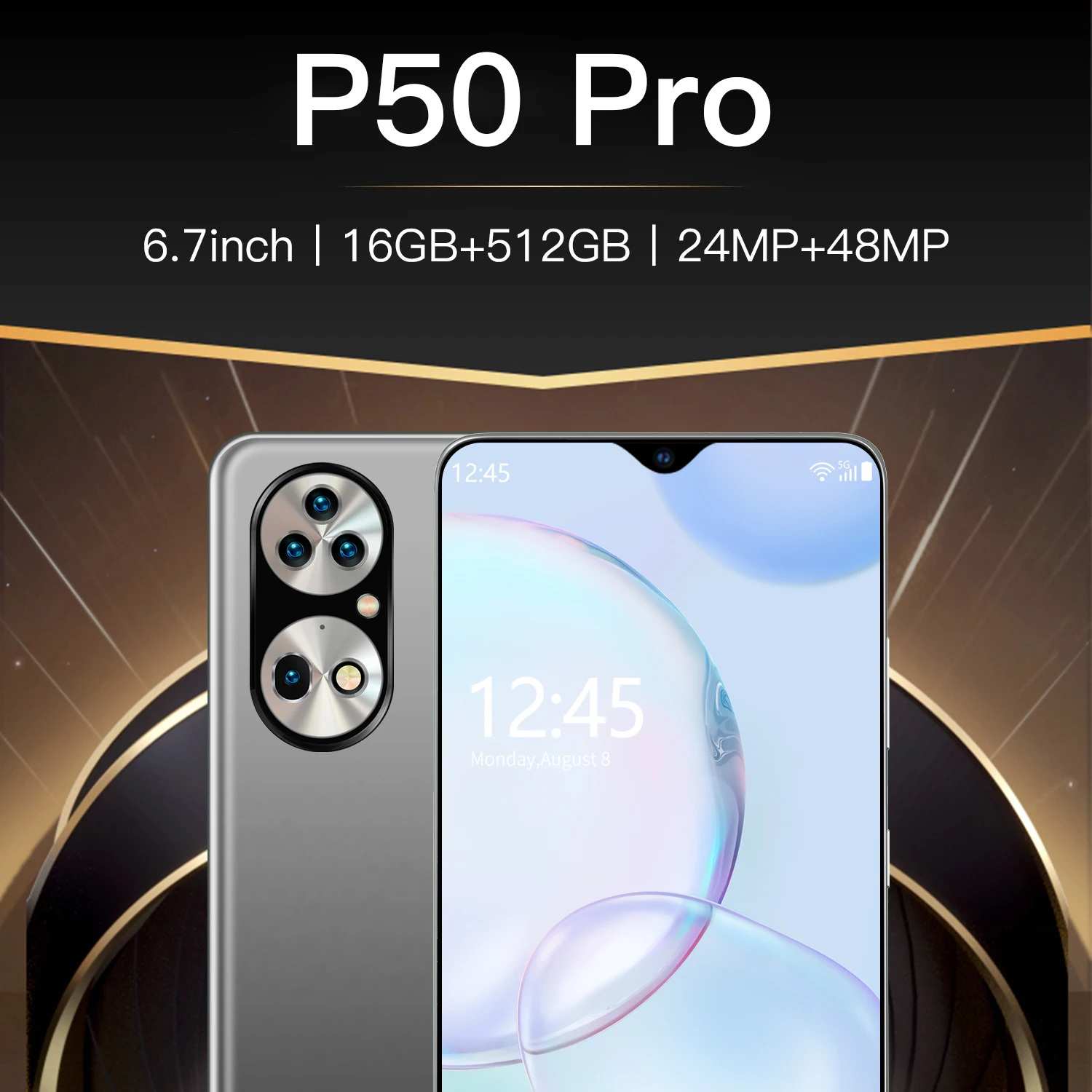 

Smartphone HUAWE P50 Pro 5G 16GB 512GB Global Version Android 10.0 Dual SIM Card 6.7Inch 6000mAh MTK6989 Mobile Phone GPS WiFi