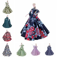 plaid floral wedding dresses 16 bjd clothes for barbie doll clothes princess outfits party gown vestidos 30cm dolls accessories
