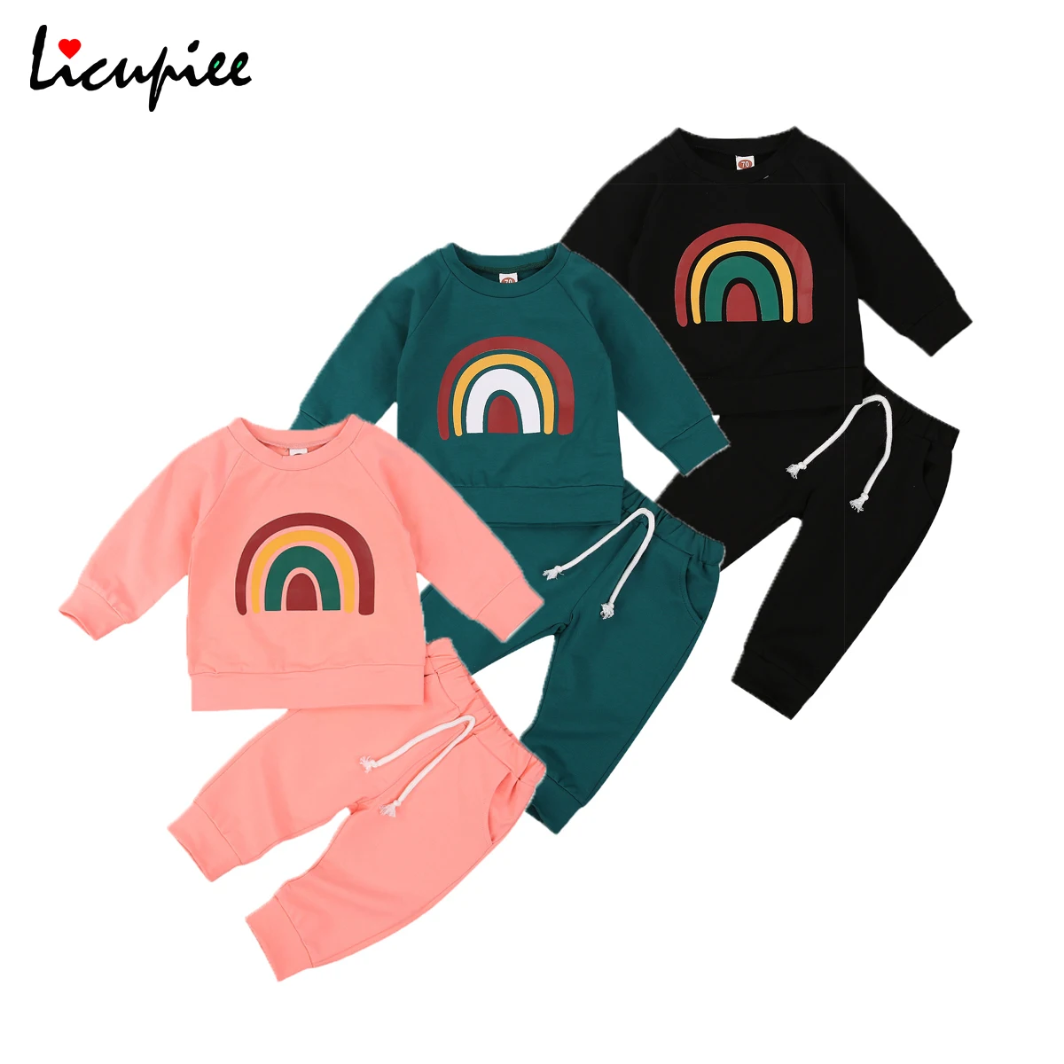 

Модный детский комплект с длинным рукавом и круглым вырезом на шнуровке эластичные длинные брюки на весну и осень для 0-3 лет