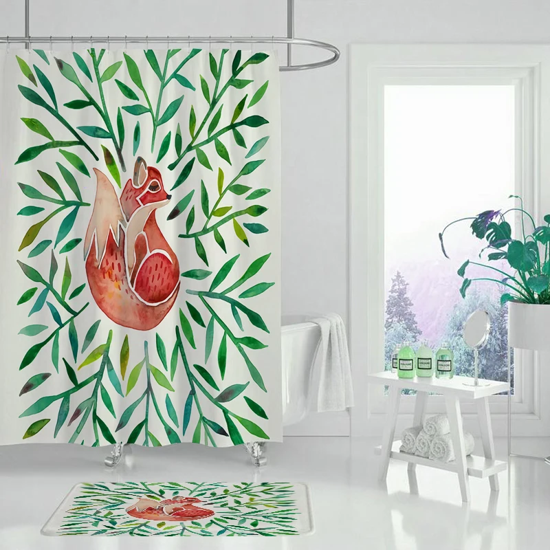 Высококачественная Водонепроницаемая занавеска для душа с рисунком листьев и