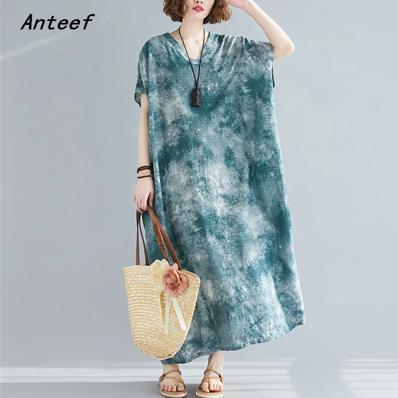 

short sleeve cotton satin vintage floral dresses for women casual loose maxi long summer beach dress elegant clothes 2021