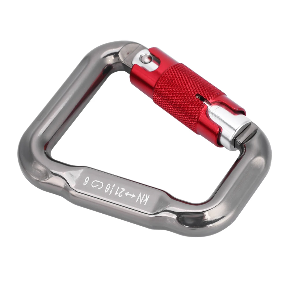 25kn mountaineering caving rock climbing carabiner d shaped safety master screw lock buckle escalade equipement free global shipping