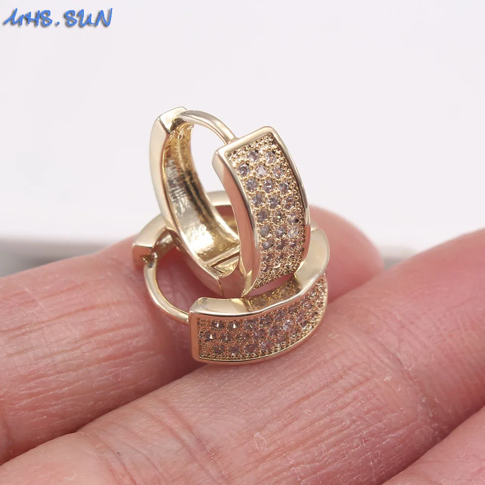 MHS.SUN модные золотые женские серьги кольца роскошные мозаичные AAA CZ Круглые