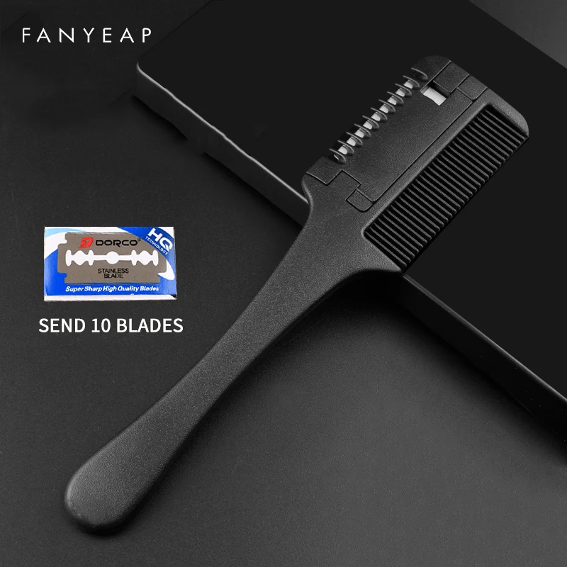Для стрижки волос гребень с ручкой щетки для сменные лезвия бритвы истончение