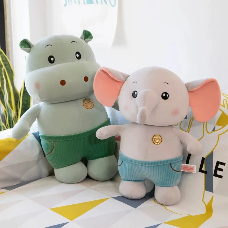 25 60 см розовые плюшевые игрушки в виде медведя слон хиппо мягкие Мультяшные