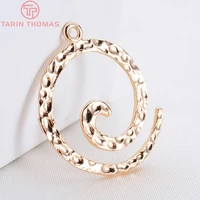 3405610pcs 21 519 5mm 24k gold color plated brass curly round charms pendants high quality diy jewelry findings accessories