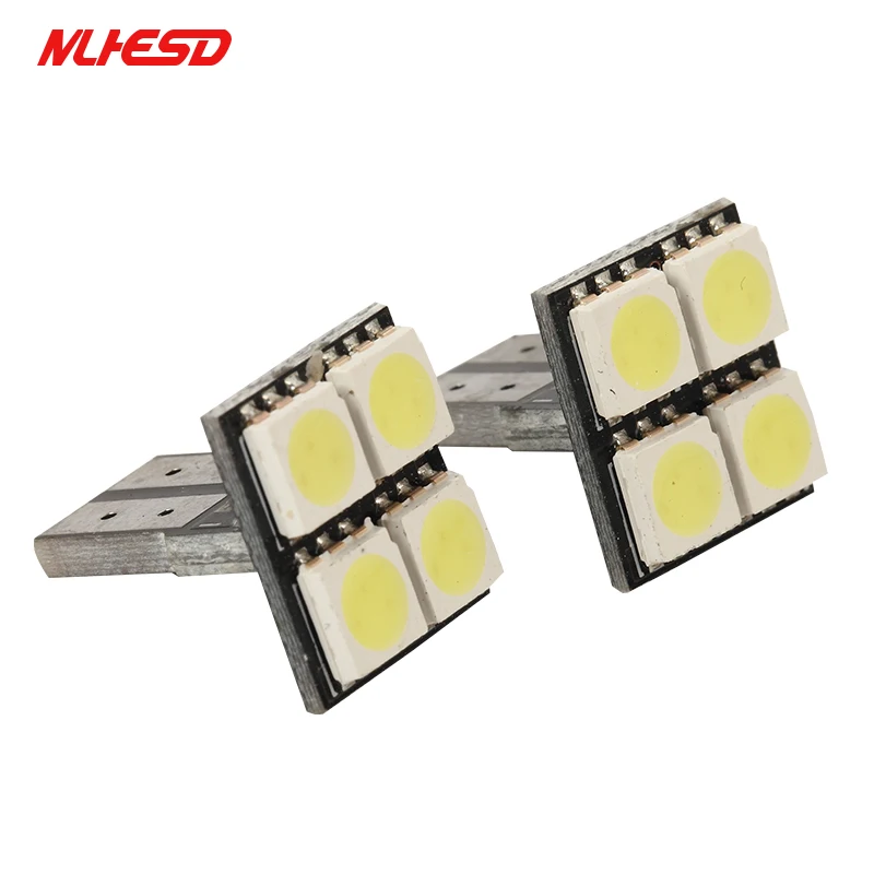 100 шт. Автомобильный светодиодный T10 5050 Чип 4SMD canbus без ошибки номерной знак