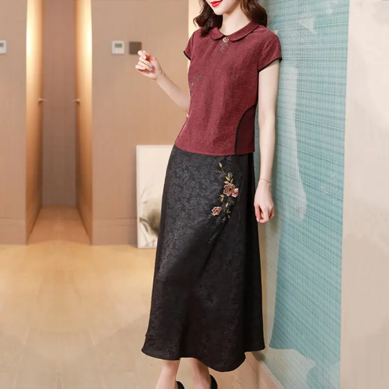 

Mulberry Silk Two Piece Suit Women's 2021 Summer New High End Thin Silk Top Dress Silk