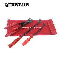 3pcs steel and nylon auto fastener removal tool car door panel remover upholstery removal auto fastener pliers tool