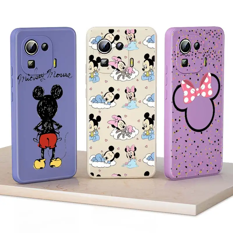 

Minnie Y Mickey For Xiaomi 10T 10S 10i 10 9 11T 11 Ultra 11i 9SE 8SE Pro Lite 5G Phone Case Liquid Silicone Soft Capa