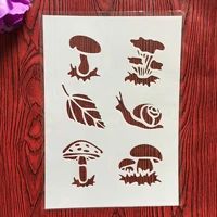 a4 29 21cm snail mushroom diy stencils wall painting scrapbook coloring embossing album decorative paper card template